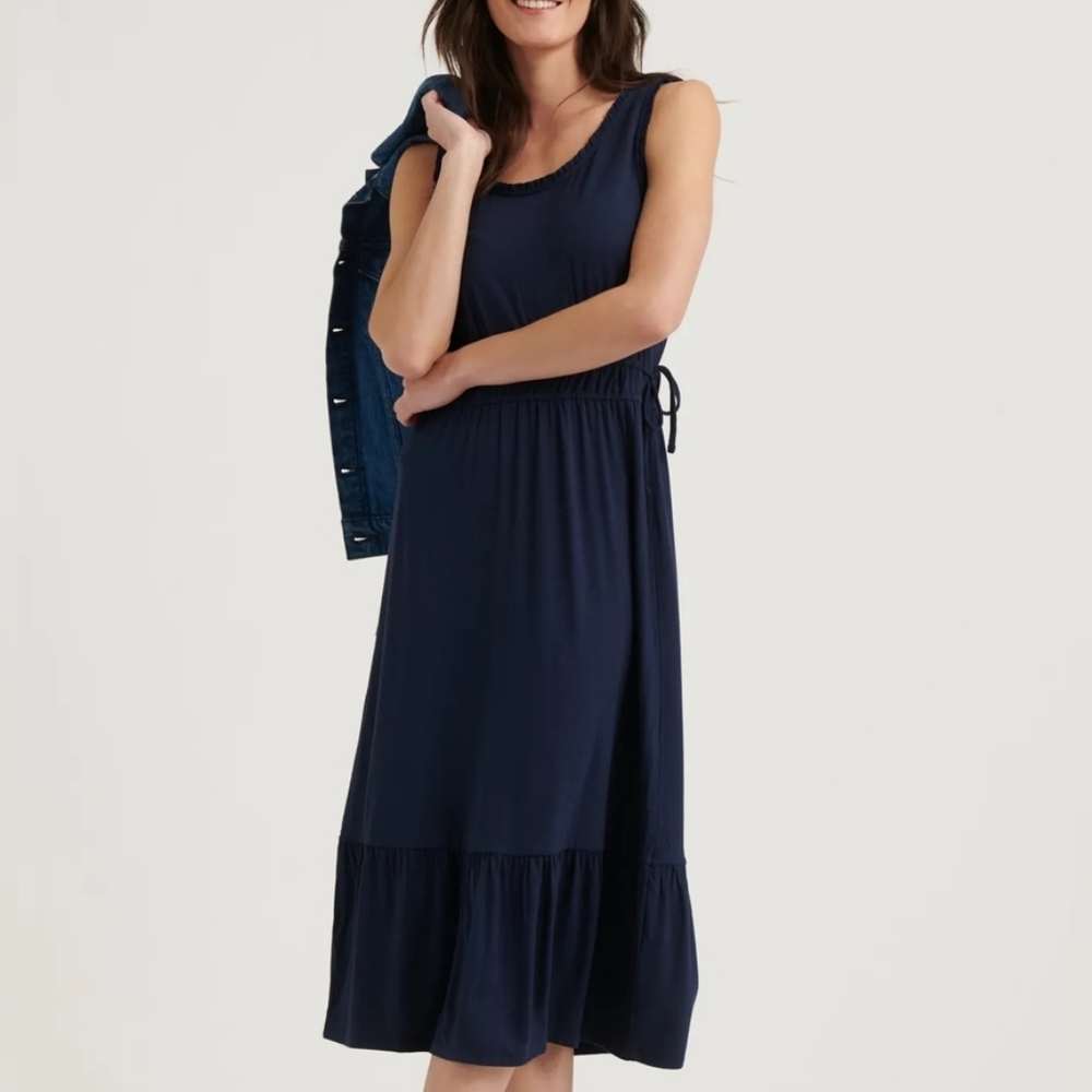 Lucky Brand Navy Midi Dress